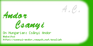 andor csanyi business card