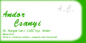 andor csanyi business card